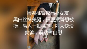 ❤️❤️操蜜桃臀极品小女友，黑白丝袜美腿，扭腰摆臀想被操，后入一顿猛怼，射太快没爽够，震动棒自慰