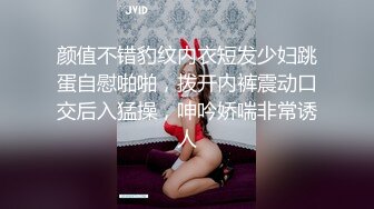 颜值不错豹纹内衣短发少妇跳蛋自慰啪啪，拨开内裤震动口交后入猛操，呻吟娇喘非常诱人